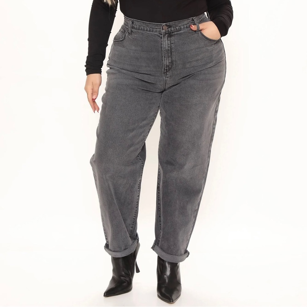 Fashion Nova - Hometown Cutie Mom Jeans - Grey